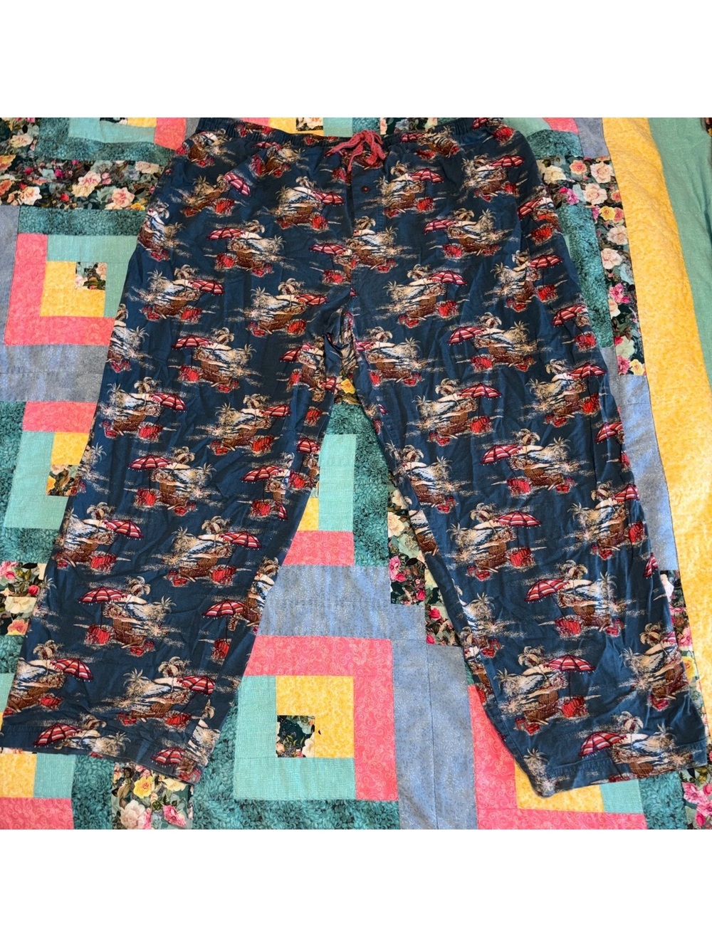 Tommy Bahama Men's 2XB Blue Tropical Print Lounge Pants Comfort Stretch - Picture 2 of 9